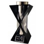 Znicz metalowy Klepsydra + solar VESTINA czarny/srebro 27cm