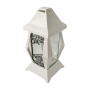 VERSO small chapel candle, white/silver flowers, 30cm