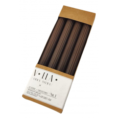 RAK table candles (08983) VELA Pencil 22/230 brown ~8h 4pcs.