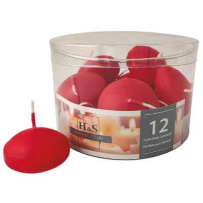 Plovoucí svíčky RAK (06986) Home & Style (48/28) červené ~4h 12ks.