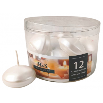 Floating candles RAK (06989) Home & Style (48/28) white pearl ~4h 12pcs.