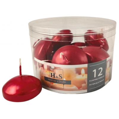 Floating candles RAK (06990) Home & Style (48/28) red metal ~4h 12pcs.