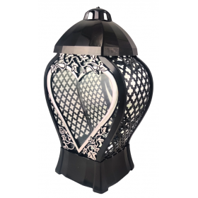 Znicz kapliczka GLAMUR Ażur Mały serce duże srebrny