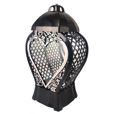 Znicz kapliczka GLAMUR Ażur Mały serce duże srebrny