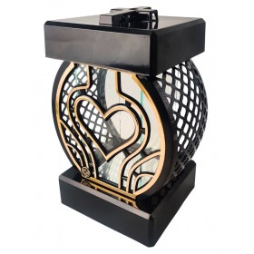 GLAMUR ratanová malá zlatá sviečka so srdiečkom