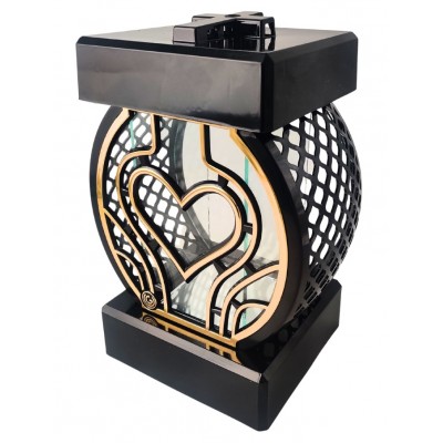 GLAMUR Rattan Small Heart Golden Candle
