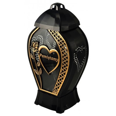 Svíčková kaple GLAMUR Váza Velké srdce "vzpomínáme" zlatá