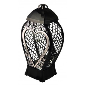 Znicz kapliczka GLAMUR Wazon Ażur Duży serce srebrny