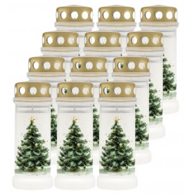 Plastic candles filled with water BOLSIUS NR 6L Christmas tree 17cm ~70h 12 pcs.