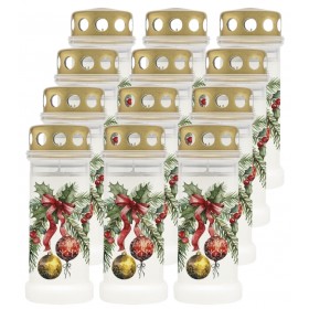 Znicze plastikowe zalewane BOLSIUS NR 6L Wstążka 17cm ~70h 12szt.