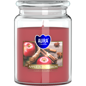 Świeca zapachowa BISPOL Aura snd99-87 (Jabłko & Cynamon) ~100h