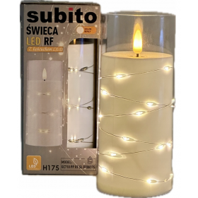 Świeca LED z łańcuchem LED SUBITO GC710 D78H175 biała (315)