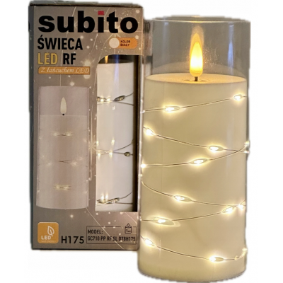 Świeca LED z łańcuchem LED SUBITO GC710 D78H175 biała (315)