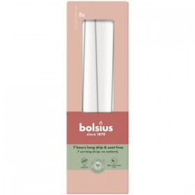 BOLSIUS table candles Szpica 245/24 (white) ~7h 8 pcs.