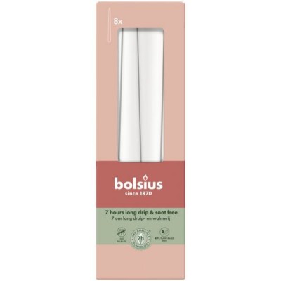 BOLSIUS table candles Szpica 245/24 (white) ~7h 8 pcs.