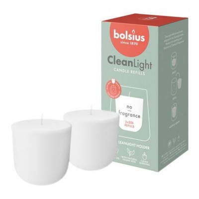 Unscented candles for the BOLSIUS CleanLight candle holder ~20h 2 pcs