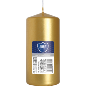Svíčka BISPOL Aura sloupová sw50/100-213 (zlatá metalická) ~20h