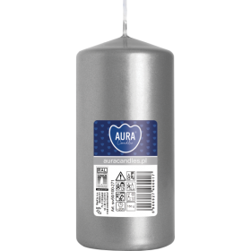 Świeca pieńkowa walec BISPOL Aura sw50/100-271 (srebrny metalik) ~20h