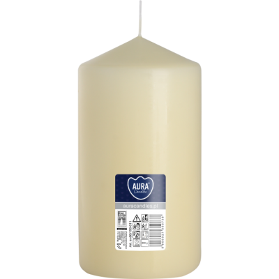 BISPOL Aura pillar candle sw80/150-011 (ecru) ~66h
