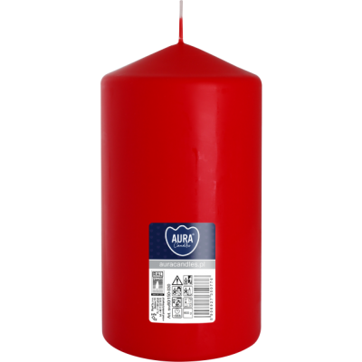 BISPOL Aura pillar candle sw80/150-030 (red) ~66h