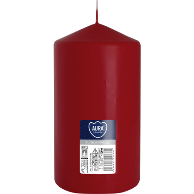 BISPOL Aura pillar candle sw80/150-036 (burgundy) ~66h