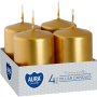 Pillar candles BISPOL Aura sw40/60-213 (gold metallic) ~7h 4 pcs.