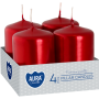 Pillar candles BISPOL Aura sw40/60-230 (metallic red) ~7h 4 pcs.