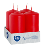 Pillar candles BISPOL Aura sw40/80-030 (red) ~9h 4 pcs.