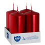 Pillar candles BISPOL Aura sw40/80-230 (metallic red) ~9h 4 pcs.