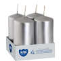 Pillar candles BISPOL Aura sw40/80-271 (metallic silver) ~9h 4 pcs.