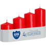 Świece pieńkowe walce stopniowane BISPOL Aura sw50/4-030 (czerwone) 4szt.