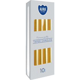 Bispol Candles Aura s30-213 ~7h 10 pieces gold metallic