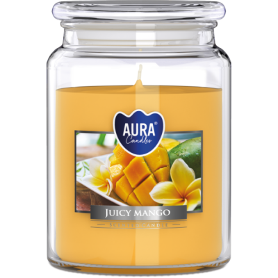 Świeca zapachowa BISPOL Aura snd99-475 (Soczyste mango) ~100h