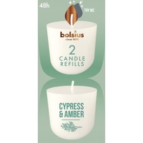 Scented candles for the BOLSIUS CleanLight ~24h Cypress & Amber candle holder, 2 pcs.