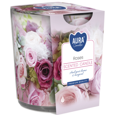 Vonná svíčka BISPOL Aura sn72s-02 (Růže) ~22h