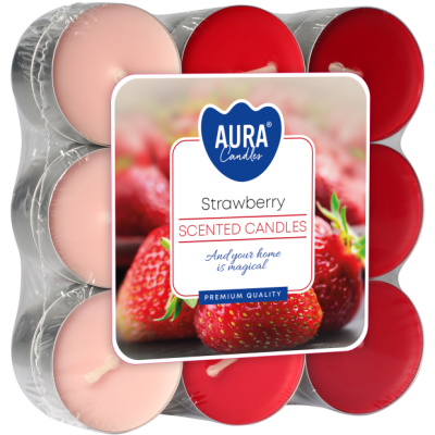 BISPOL Aura scented tealights p15-18-73 (Strawberry) 4h 18 pcs.