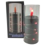 GRANDE 5500 D55H125 LED Braided Candle, Black/Red