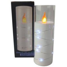 LED Pletená sviečka GRANDE 5509 D55H150 Biela/Studená biela