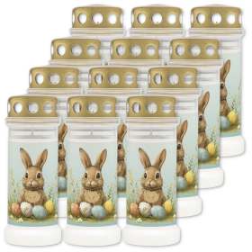 Plastic candles filled with water BOLSIUS NR6L Easter Bunny 17cm ~70h 12pcs.