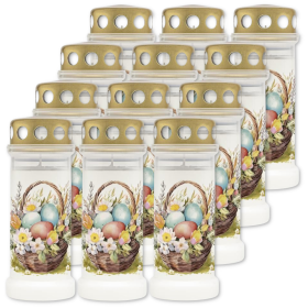 Plastic candles filled with water BOLSIUS NR6L Easter basket 17cm ~70h 12 pcs.