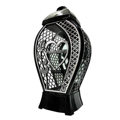 GLAMUR chapel candle Large heart vase "we remember" silver