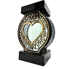 GLAMUR Rattan chapel candle large XL heart gold