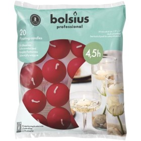 Bolsius BAG floating candles 4.5h 20 pieces delicate red