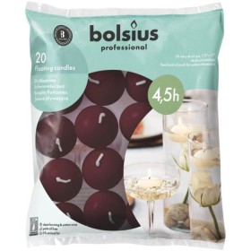 Bolsius BAG floating candles 4.5h 20 pieces velvet red