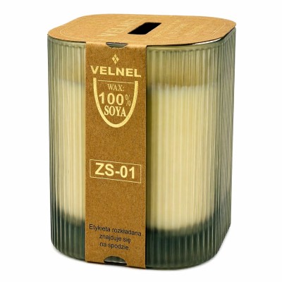 Vonná sójová sviečka v skle VELNEL ZS-01 Jantárová 234g