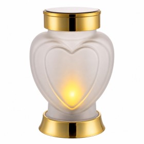 Solar LED lantern SUBITO SL4 Heart matte (S1059) yellow 18cm