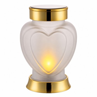 Solárny LED lampáš SUBITO SL4 Srdce matný (S1059) žltý 18cm