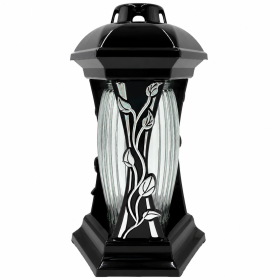 GLAMOUR Luna Lantern R3 strieborná kaplnková sviečka 31 cm