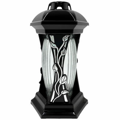 Znicz kapliczka GLAMOUR Lampion Luna R3 srebrny 31cm