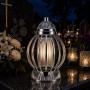 Small silver sphere chapel candle 28 cm